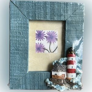 NWT🌟Blue Lighthouse By the Sea Picture Frame